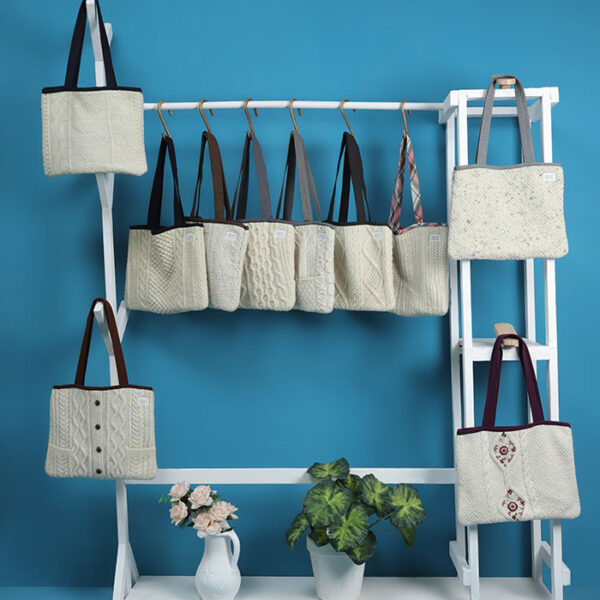Cable Knit Tote Bag